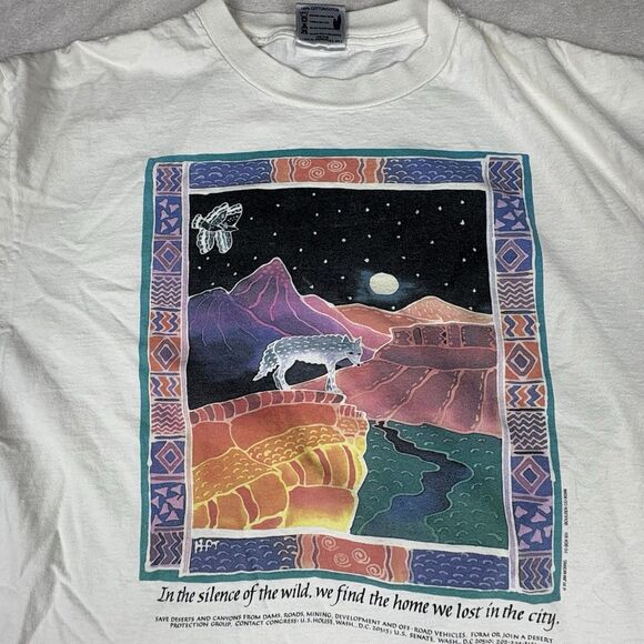 Vintage Hanes Comfort T Other - vintage jim morris environmental wolf single stitch nature t shirt size XL CLEAN